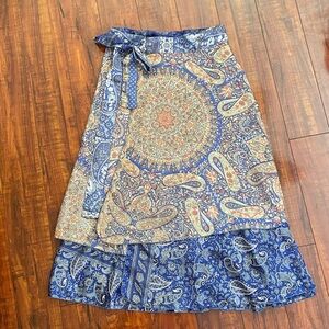 Iris Impressions vintage paisley wrap layered skirt women’s large